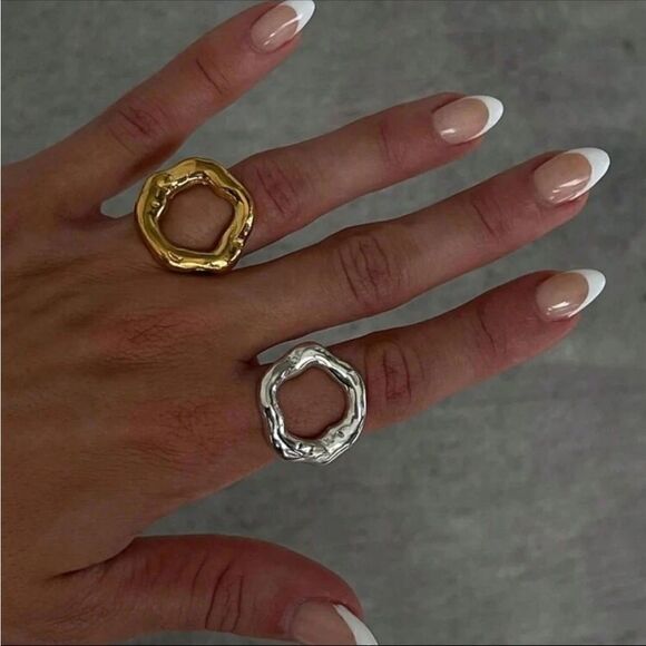 Anthropologie Jewelry - Gold geo ring M356